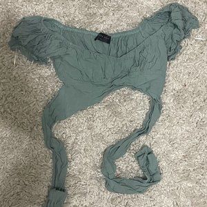 White Fox- Mint crop with tie